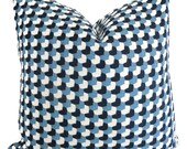Schumacher Crosstown Weave in Navy Blue Decorative Pillow Cover, Throw Pillow, Toss Pillow, Accent Pillow