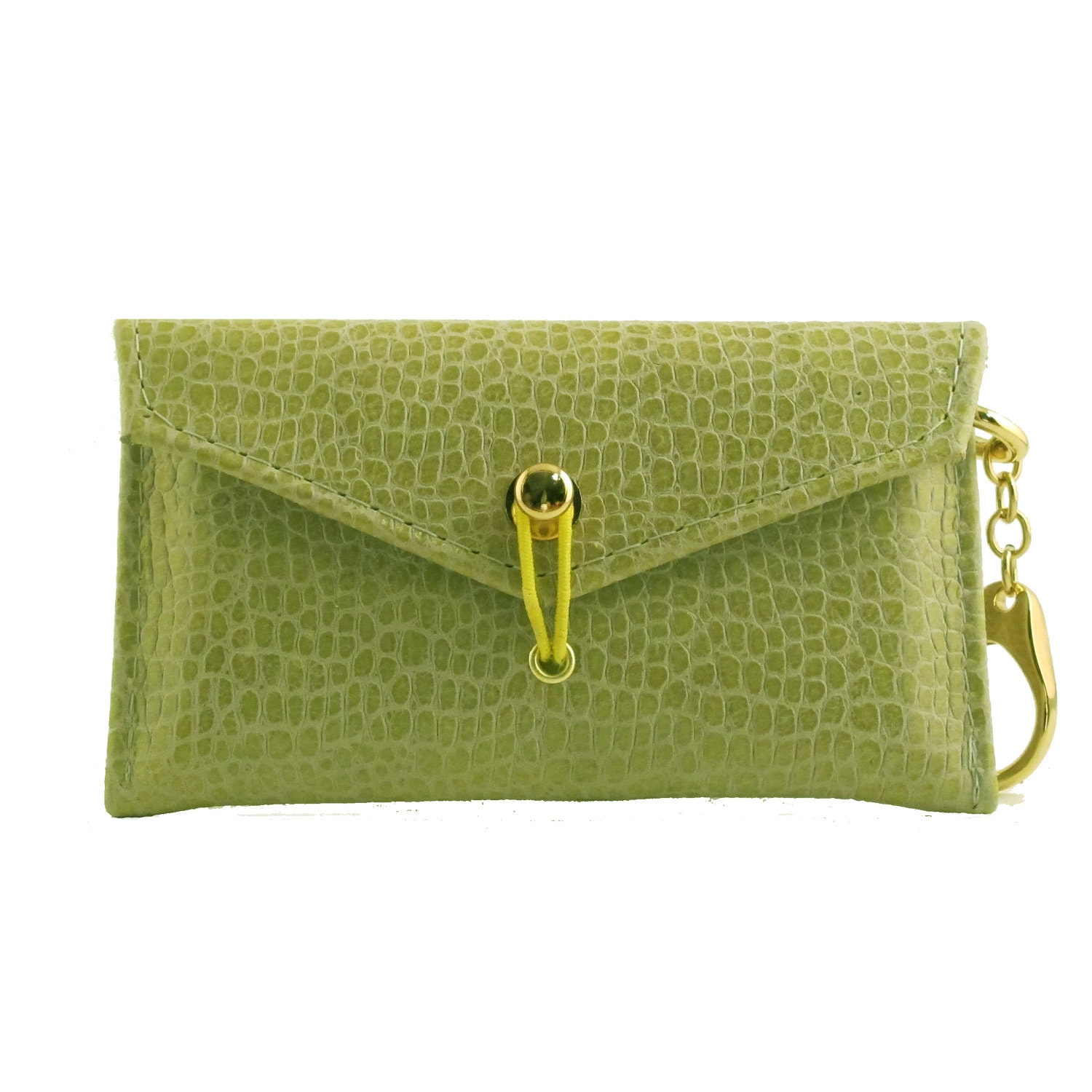 d.nvlp phone case & key chain (light green w. yellow detail)