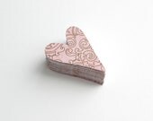 Vintage Inspired Pink Heart Die Cuts -  Victorian Design Elegant Spring Scrapbook