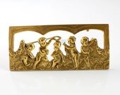 Vintage signed HNOC Cherub Brooch Art Nouveau revival