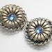 Vintage Blue Cabochon Belt Sash Buckle, 40s