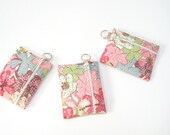 Small gift idea for Bridesmaids, set of three 3 coin purses, spring floral pastels Liberty of London print zip pouch keychain