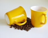 Vintage Corning Yellow Mugs - Set of 2
