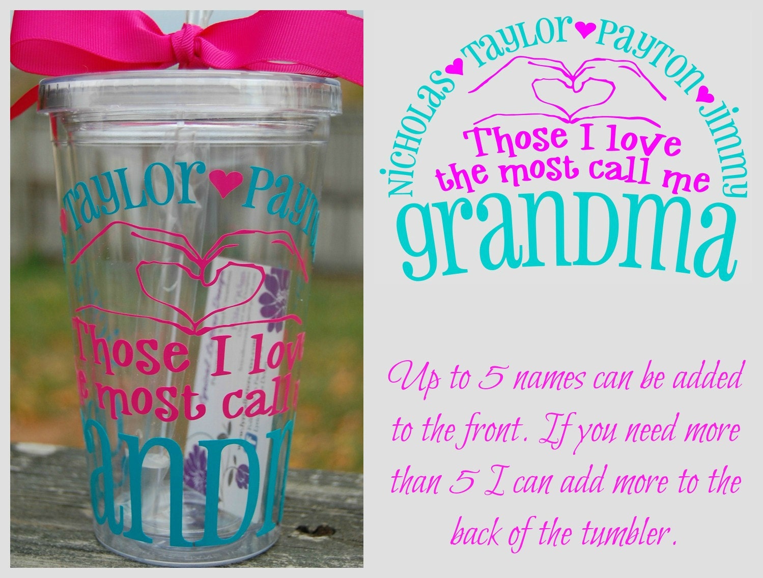 Those I love the most call me Grandma or Mommy - 16 oz personalized tumbler