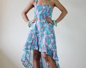 Maxi dress boho Short Front Long Back  Floral Summer Dress  : Let's Party Collection