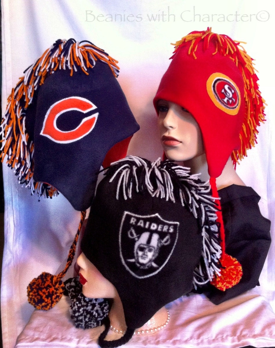 College NFL Football Team Rally Earflap Beanie Hats