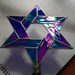 Medium Jewish Star Tree Topper, Stained Glass 6 point Star Decoration for Interfaith Families