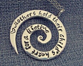 Personalized Necklace - Hand Stamped Jewelry - LARGE Swirl Necklace - Family Names - Affirmation Neckalce - Inspirational Necklace