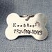 Hand Stamped Aluminum Pet ID Tag Dog Bone Pet Tag Custom Pet Tag Personalized Pet Tag