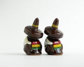 Vintage Mexican  Men w/ Sombrero Salt & Pepper Shakers