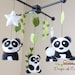 Baby Mobile - Baby Crib Mobile - Nursery Family Pandas Mobile - Panda Mobile - Bamboo Trees Mobile (You can pick your colors)