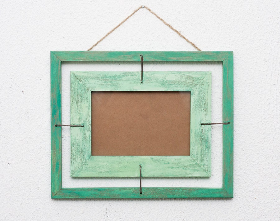 Frames, Customisable Distressed Wooden Frame, Wall Decor   Shabby Chic, Craft Supplies,  Framing - 10 x 8 1/2 " outside, 5 1/2 x 4 " inside