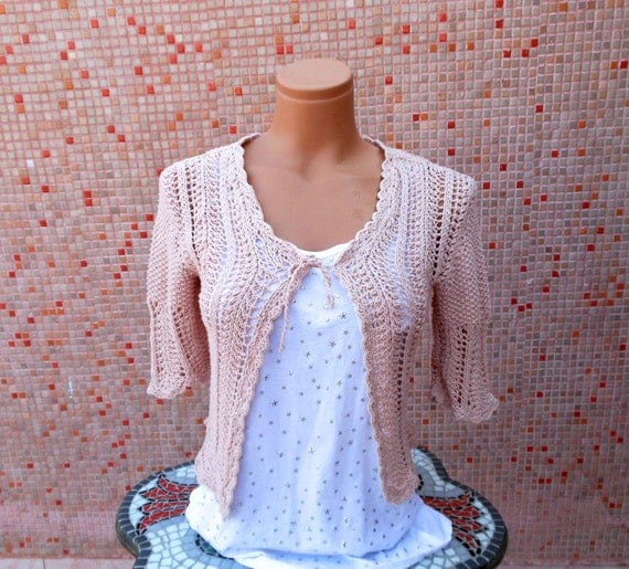 Hand knitted bolero Jacket Free shipping