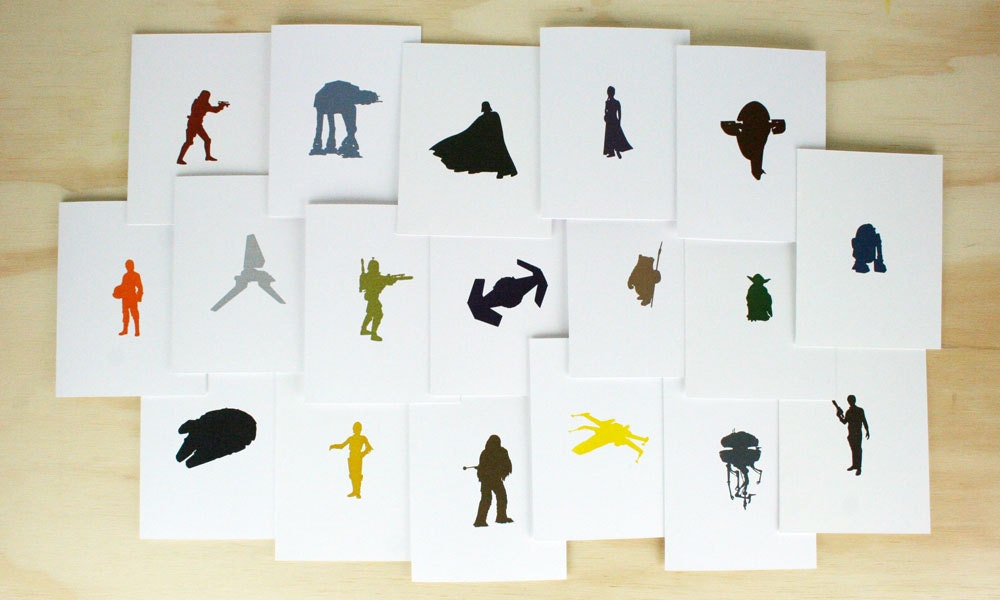 Star Wars Letterpress Cards - Set of 18