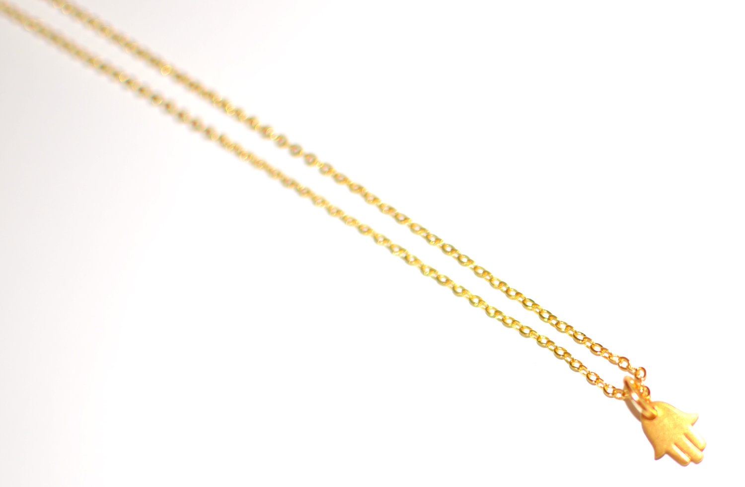 Sterling Silver and 24k Gold Plated Hamsa Hand Necklace