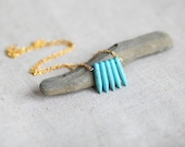 CLEARANCE - all must go, Spike Howlite Necklace Turquoise Howlite Tribal Boho Style Modern Jewelry