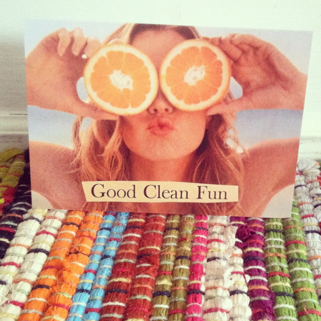Summer Citrus Fun- Collage Note Card on High Quality Recycled Cardstock
