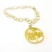 Gold Vermeil Bracelet Link Chain Jewelry Tree of Life Charm Jewellery Pendant Handmade Unique Everyday Fashion B-309 310 311