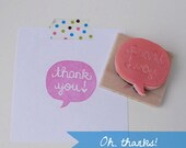 Hand Carved "Thank You" Rubber Stamp