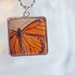 Monarch butterfly Stainless Steel photo pendant, with ball chain