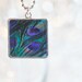 Peacock feathers Stainless Steel photo pendant, with ball chain