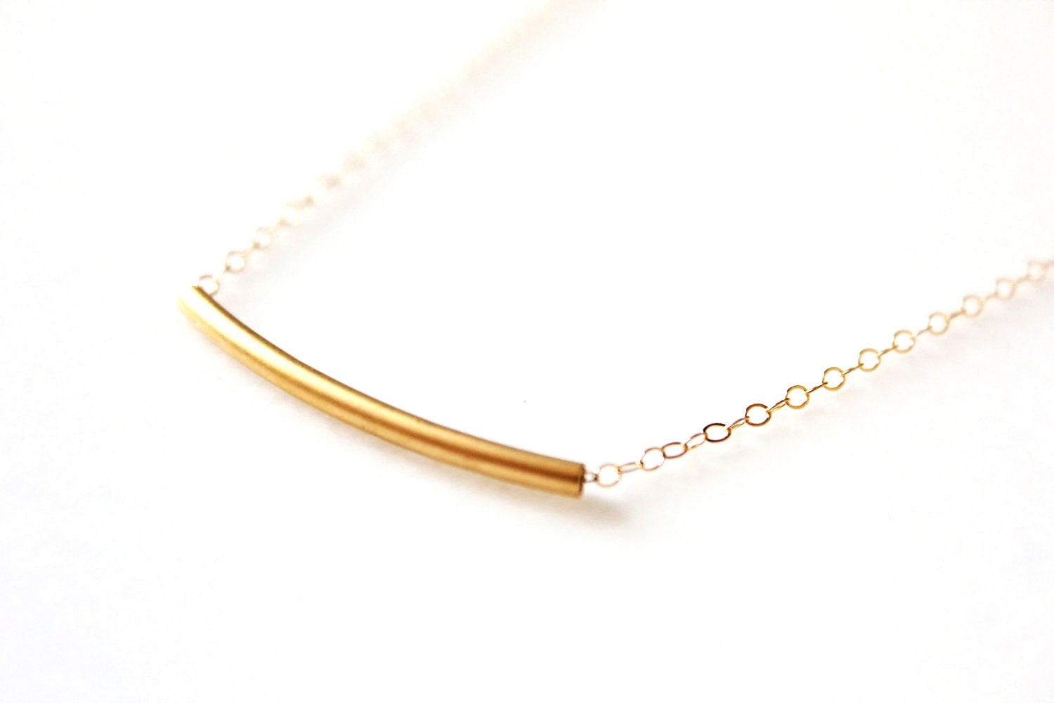 Gold Arc Bar Necklace