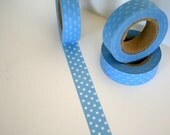 Blue mini dot washi tape, Sky blue washi tape, Sky blue polka dot washi tape, washi tape