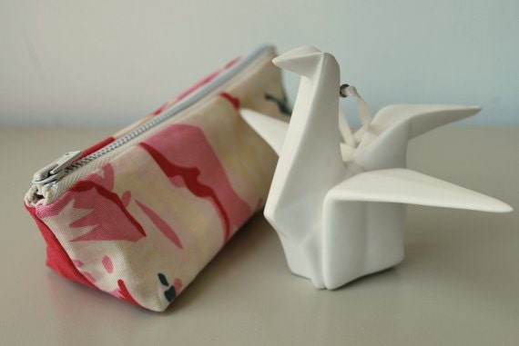 Small Zippered Pouch - Multi Coloured Floral