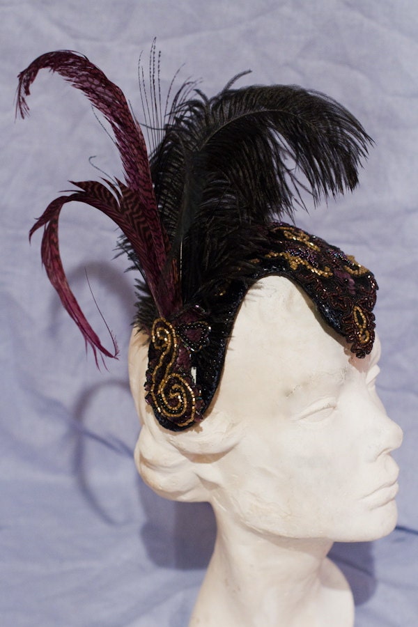 Burgundy Felt Fascinator