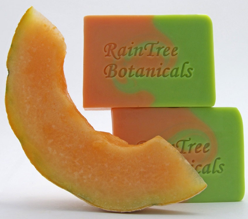 Summer Melon Cold Process Soap with Olive Oil, Avocado Oil and Shea Butter