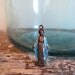 Vintage Sterling Mary Pendant Blue and Sterling Mother Mary Medallion Religious Pendant