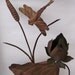 Very Vintage Pair of Wall Hangings - Oriental and Signed - Flowers and Leaves Motif - Metal Sculpture