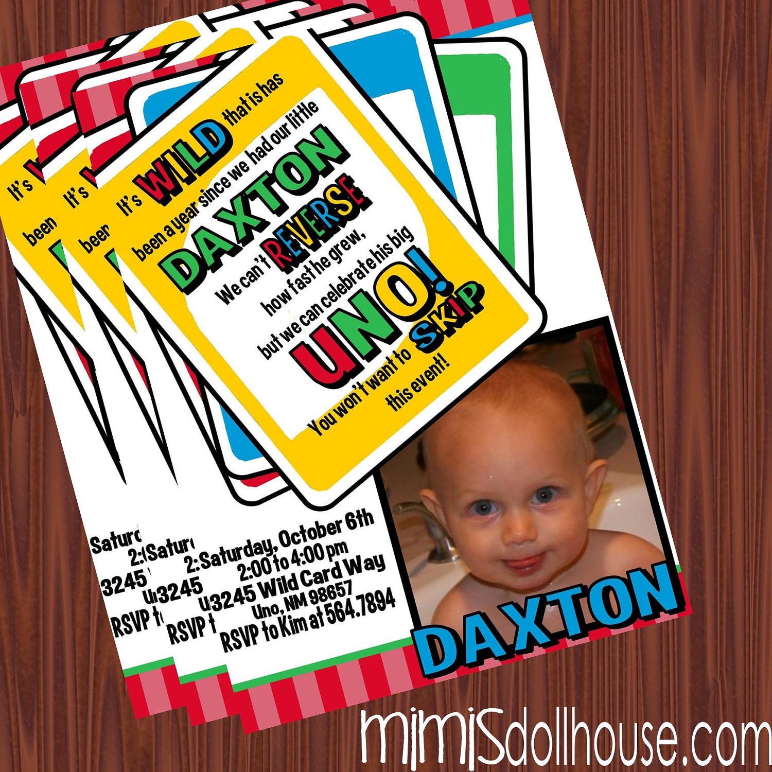 Uno Invitation- Printable Uno Game Birthday Invitation PDF/JPEG
