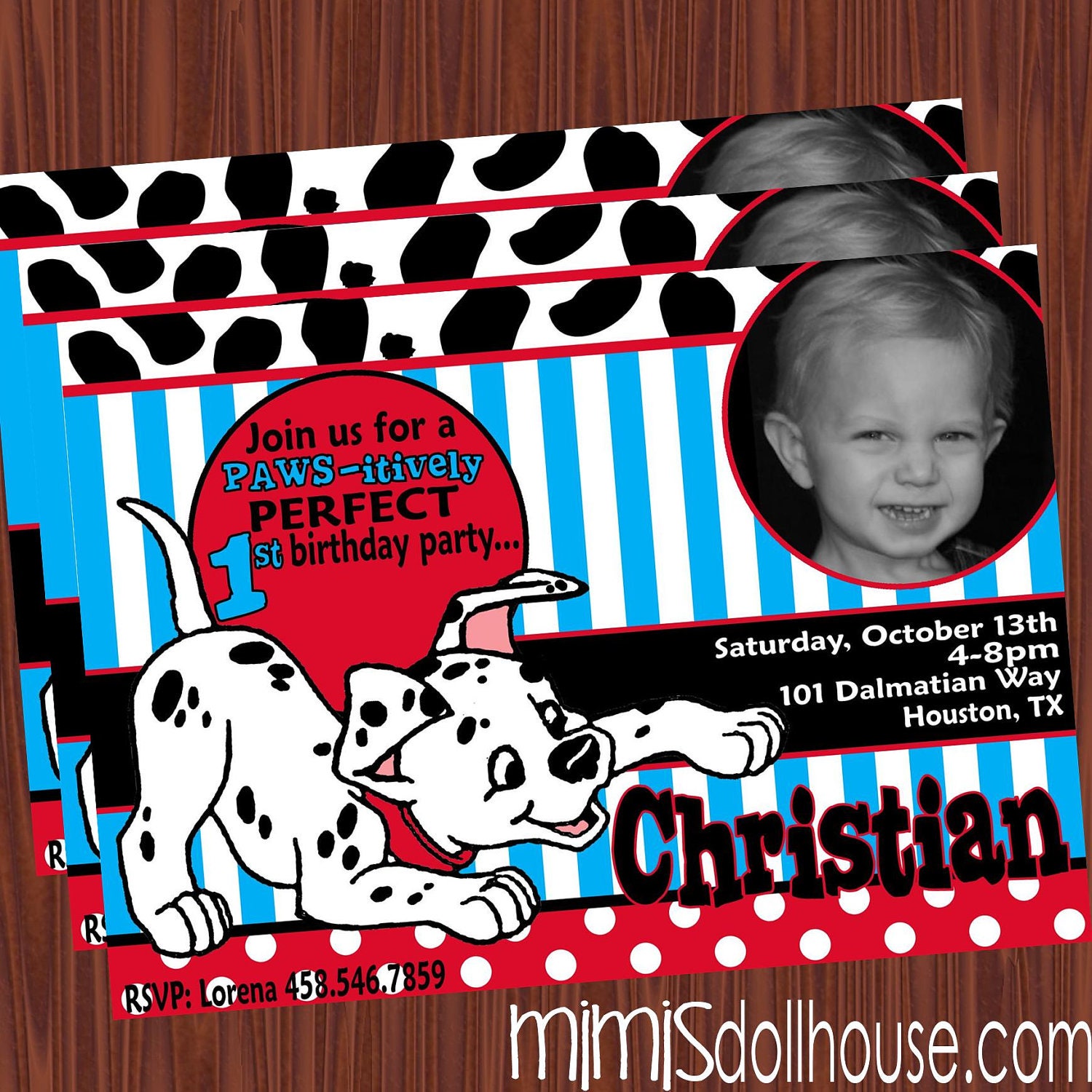 Dalmatian Invitation- Printable Dalmatian Birthday Party Invitation-Puppy Dog Invitation PDF/JPEG Il_570xn