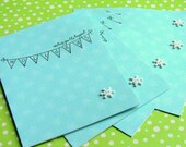 Oops - Light Turquoise with Snowflake Design Winter Holidays / Christmas Cards "Wishing You the Happiest Holidays" Set of 8 - Ready To Ship