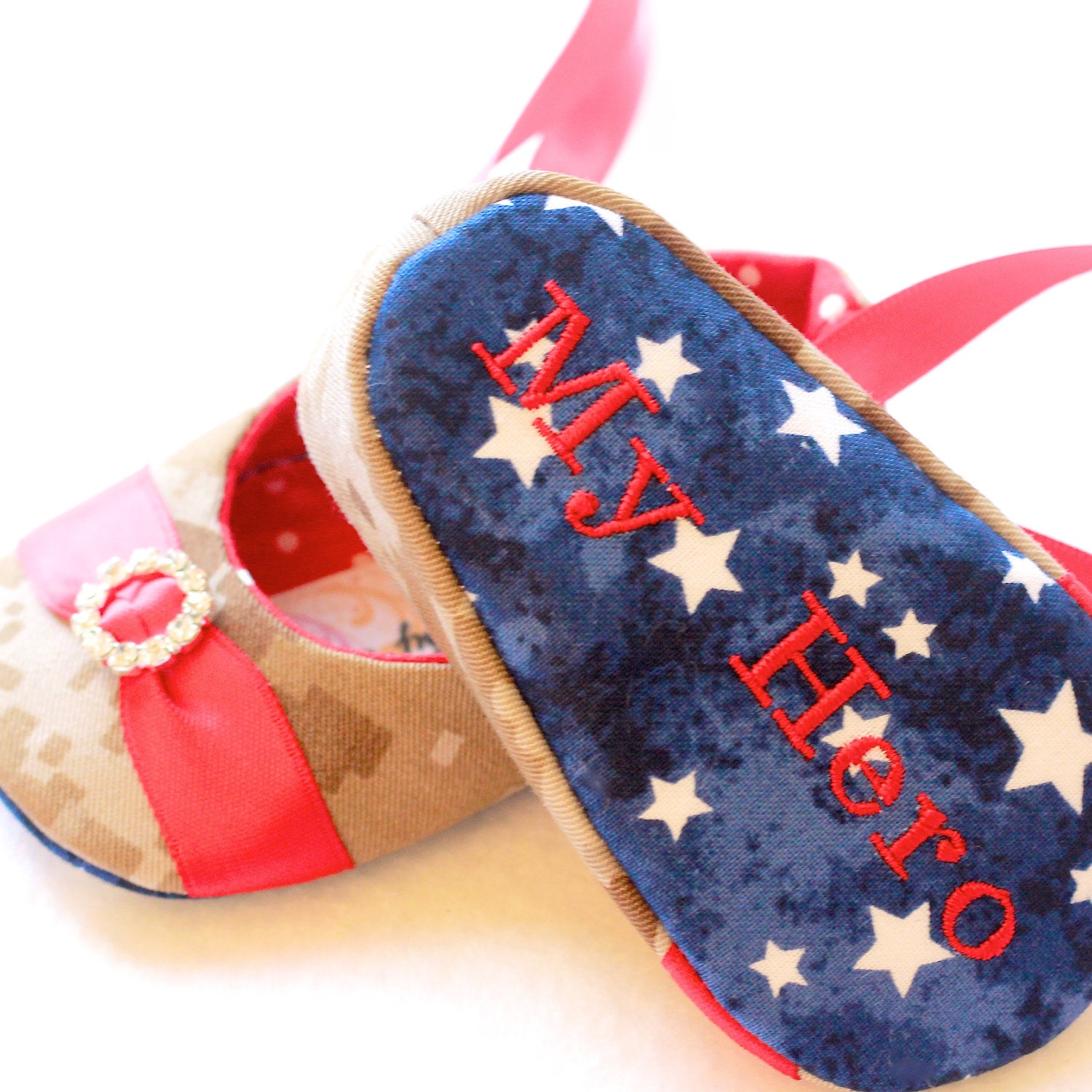 Rush Order, Shipped in 1 week,  Red White and Blue, military shoes