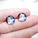 Galaxy Triangle Earrings, Space Nebula, Black Blue Red, Christmas Gift