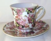 vintage floral teacup