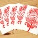 Five Block Printed Cards