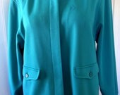 Vintage Givenchy Teal Blue Jacket - Size Medium/Large