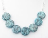 Chunky Green Sesame Jasper Mini Statement Necklace - Jasper Minimalist Necklace