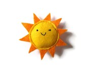 Super bright sun -- Kawaii style felt refrigerator magnet