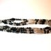 Vintage Necklace Onyx and Silver Beaded Choker and Bracelet 80's (73-4)