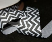 Grey Chevron Ribbon 7/8 inch, 10 yards Reverse Chevron