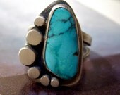 SALE// Blue Dusk Ring in Sterling Silver and Natural Turquoise (ready to ship in size 7 or 7 1/2)