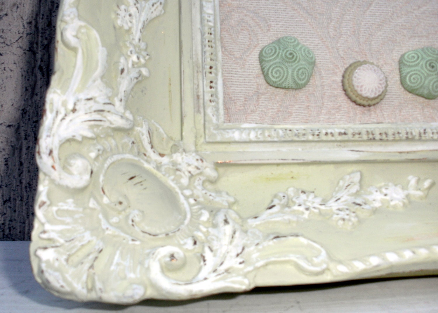 Framed  Magnet Board-  Vintage ornate frame- Nursery,  Shabby Chic- playroom- bedroom- wedding sign