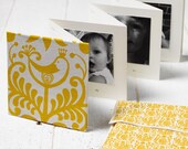 ONCE-A-YEAR BOOK, Yellow Bird design/ Hand bound baby's photo album keepsake & memory book, journal and first words notebook all in one.