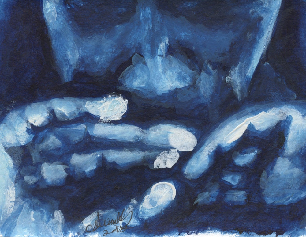 Take Back the Night: Blue Man Watercolour Print (8.5x11)