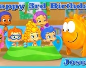 Bubble Guppies Personalized Custom Vibrant Vinyl Birthday Banner Party Decoration - School
