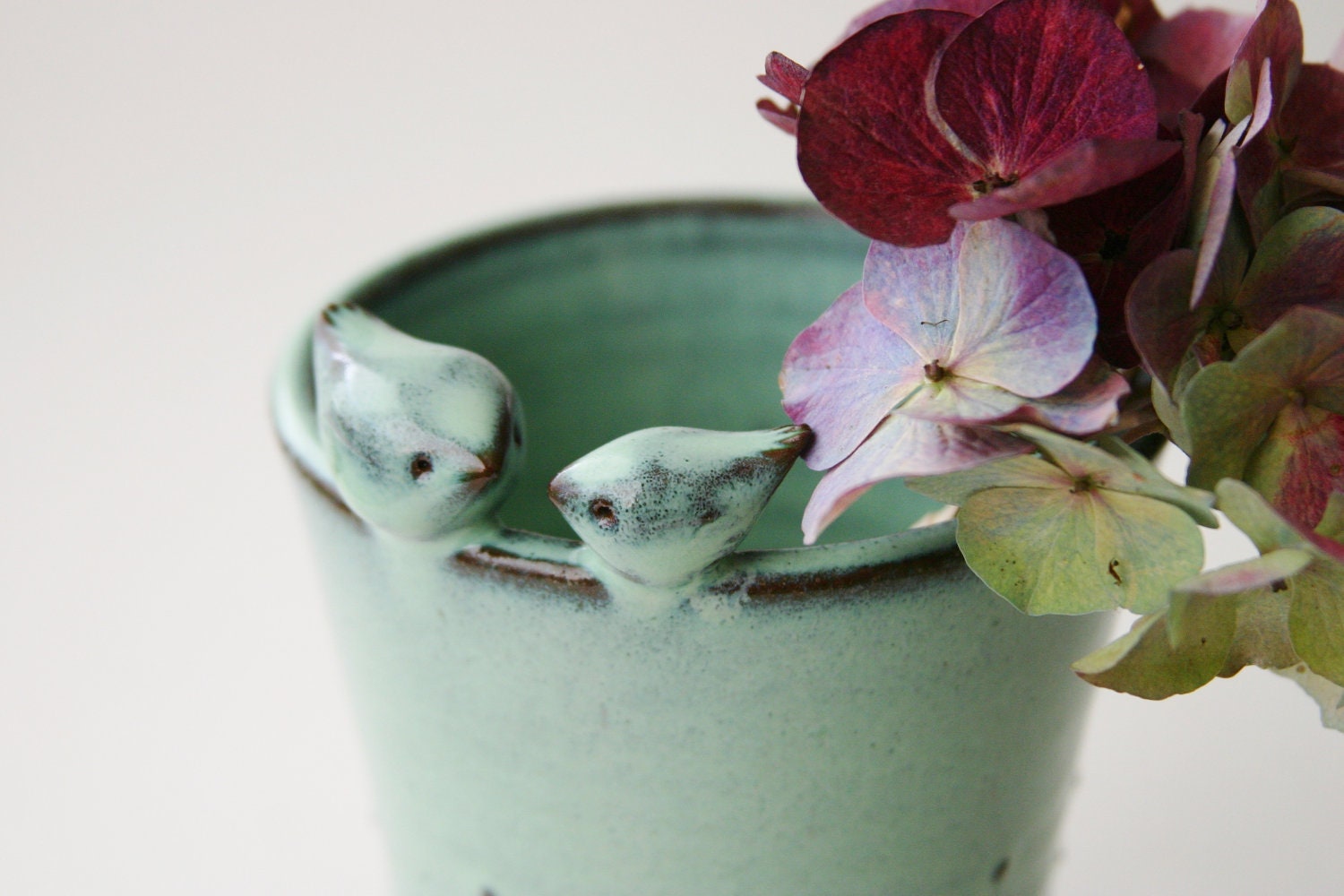 Ceramic Vase with Little Love Birds